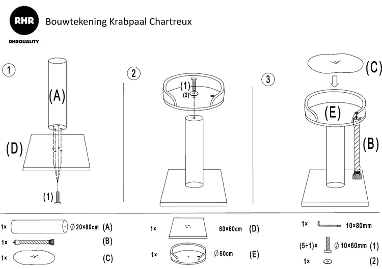 Krabpaal Chartreux Blackline (Donkergrijs)