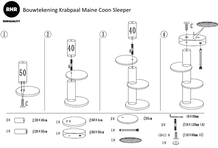 Krabpaal Maine Coon Sleeper (Crème)