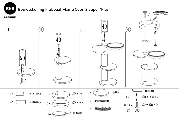Krabpaal Maine Coon Sleeper Plus (Crème)